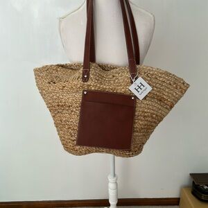 HAUTE HIPPIE, NWT, Stylish Brown Woven Tote Bag